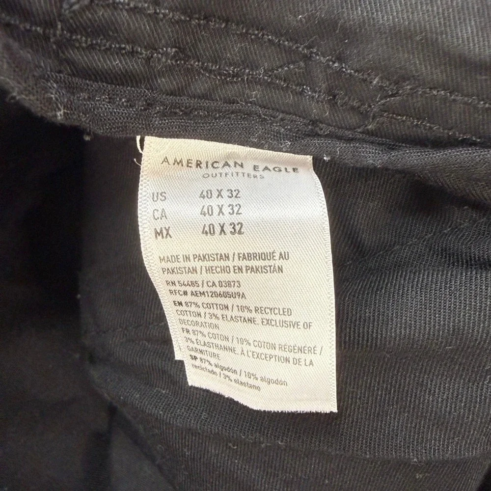 American Eagle Flex Cargo Pants Straight Fit 40x32 (FIT 39x30) Black Tactical